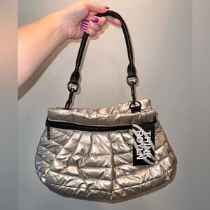 Think Royln Silver Nylon Tote - NWT
